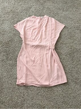 ASOS Blush Pink Draped Mini Dress with Side Tie